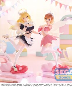 Bundel: A Certain Scientific Railgun T Luminasta Statue Misaki Shokuhou Fallen Angel Maid & Mikoto Misaka Great Spirit Maid 20 cm